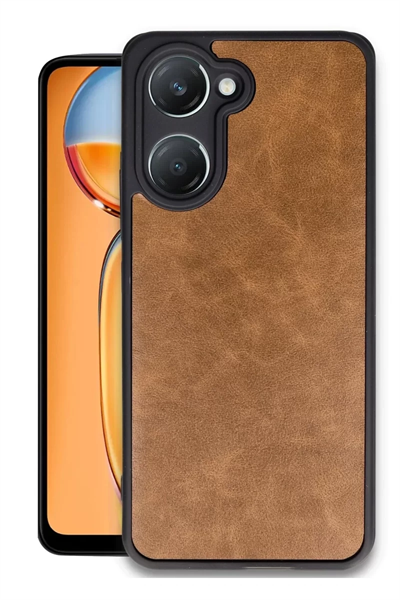 Vivo Y18 Kılıf Aras Deri Kapak - Taba