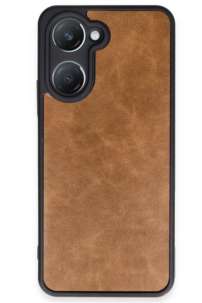 Vivo Y18 Kılıf Aras Deri Kapak - Taba