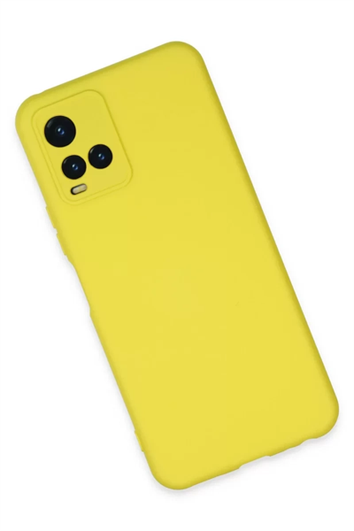 Vivo Y21S Kılıf Nano içi Kadife Silikon - Sarı