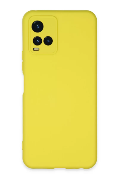 Vivo Y21S Kılıf Nano içi Kadife Silikon - Sarı