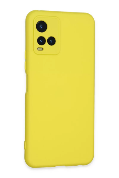 Vivo Y21S Kılıf Nano içi Kadife Silikon - Sarı