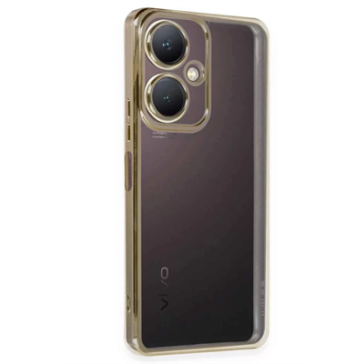 Vivo Y27 Kılıf Lensli Silikon - Gold