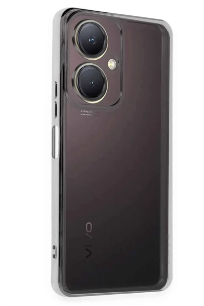 Vivo Y27 Kılıf Lensli Silikon - Gümüş