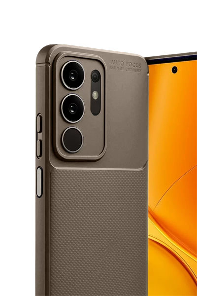 Vivo Y29 4G Auto Focus Karbon Kapak - Kahverengi