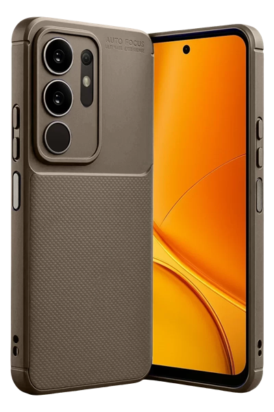 Vivo Y29 4G Auto Focus Karbon Kapak - Kahverengi
