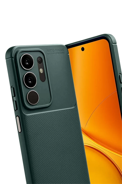 Vivo Y29 4G Auto Focus Karbon Kapak - Koyu Yeşil
