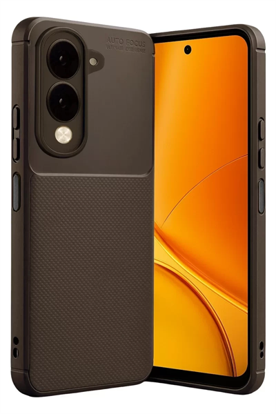 Vivo Y29S Auto Focus Karbon Kapak - Kahverengi