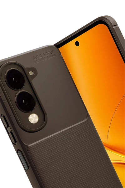 Vivo Y29S Auto Focus Karbon Kapak - Kahverengi
