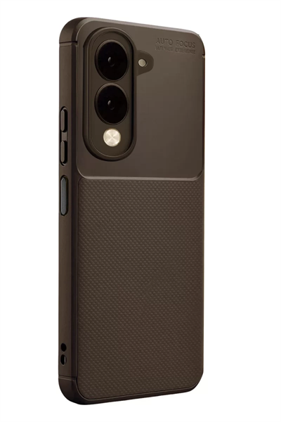 Vivo Y29S Auto Focus Karbon Kapak - Kahverengi