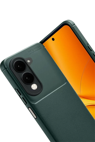 Vivo Y29S Auto Focus Karbon Kapak - Koyu Yeşil