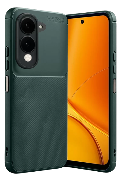 Vivo Y29S Auto Focus Karbon Kapak - Koyu Yeşil