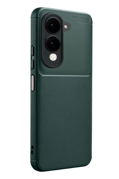 Vivo Y29S Auto Focus Karbon Kapak - Koyu Yeşil