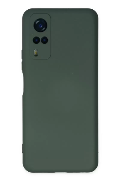 Vivo Y53S Kılıf Nano içi Kadife Silikon - Koyu Yeşil