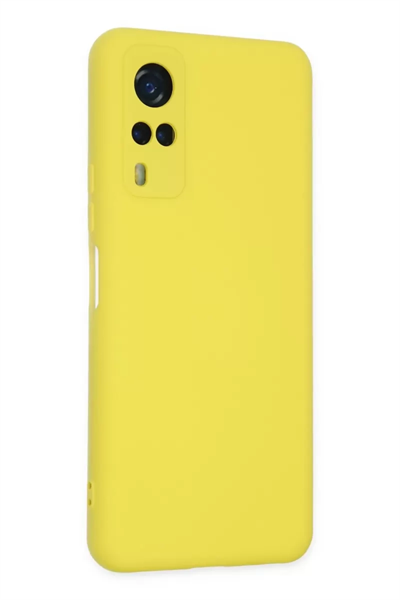 Vivo Y53S Kılıf Nano içi Kadife Silikon - Sarı