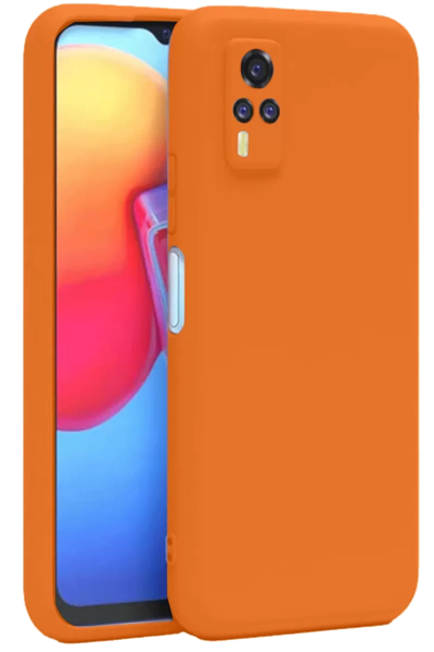 Vivo Y53S Kılıf Nano içi Kadife Silikon - Turuncu