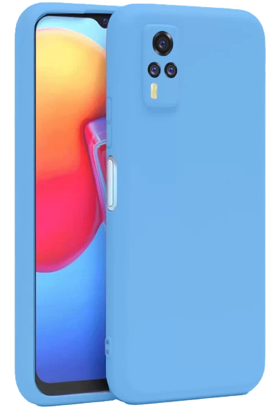 Vivo Y53S Kılıf Nano içi Kadife Silikon - Mavi