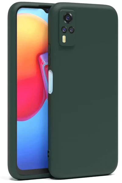 Vivo Y53S Kılıf Nano içi Kadife Silikon - Koyu Yeşil