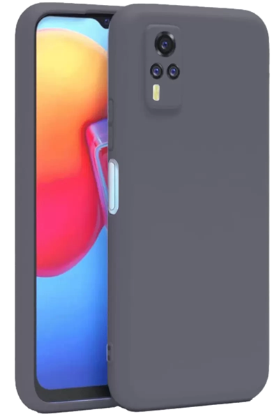 Vivo Y53S Kılıf Nano içi Kadife Silikon - Gri