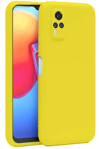 Vivo Y53S Kılıf Nano içi Kadife Silikon - Sarı