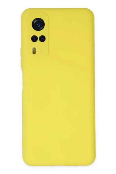 Vivo Y53S Kılıf Nano içi Kadife Silikon - Sarı