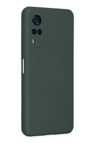 Vivo Y53S Kılıf Nano içi Kadife Silikon - Koyu Yeşil