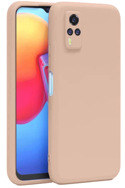 Vivo Y53S Kılıf Nano içi Kadife Silikon - Pudra