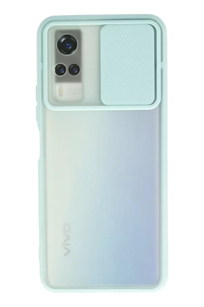 Vivo Y53S Kılıf Palm Buzlu Kamera Sürgülü Silikon - Turkuaz