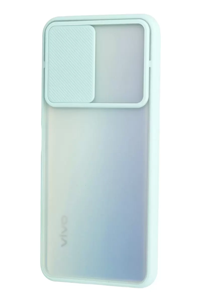 Vivo Y53S Kılıf Palm Buzlu Kamera Sürgülü Silikon - Turkuaz