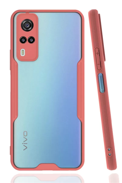 Vivo Y53S Kılıf Platin Silikon - Pembe