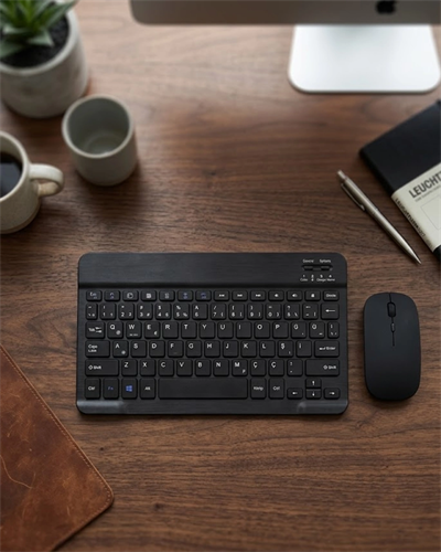 Wireless Klavye Mouse Seti Bluetooth Bağlantılı İnce Tasarım Sessiz Kullanım
