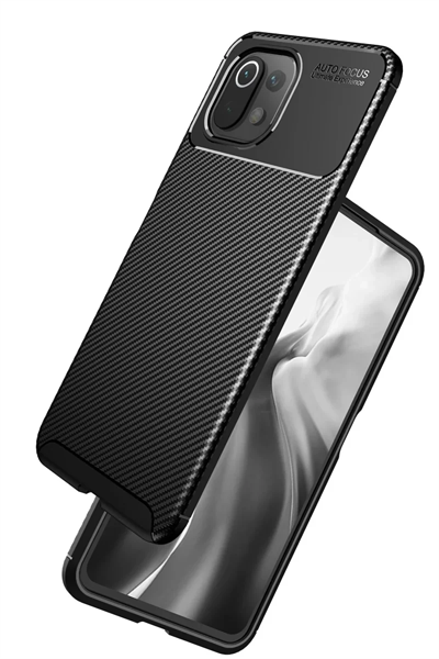 Xiaomi Mİ 11 Lite Kılıf Auto Focus Karbon Kapak - Lacivert