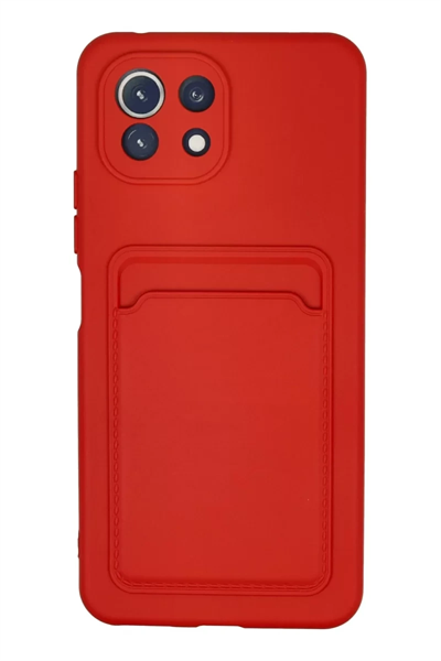 Xiaomi Mİ 11 Lite Kılıf Kelvin Kartvizitli Silikon - Kırmızı