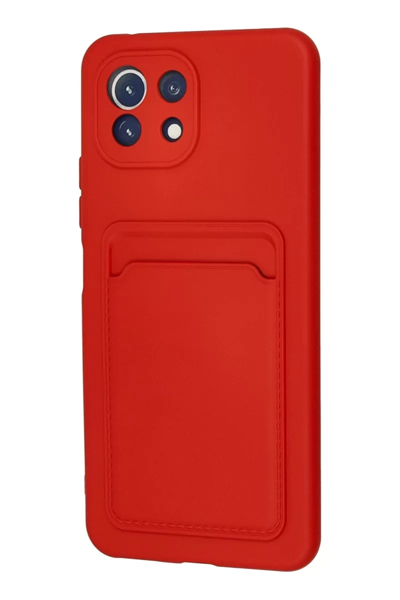 Xiaomi Mİ 11 Lite Kılıf Kelvin Kartvizitli Silikon - Kırmızı