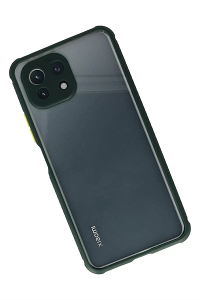 Xiaomi Mİ 11 Lite Kılıf Miami Şeffaf Silikon - Koyu Yeşil