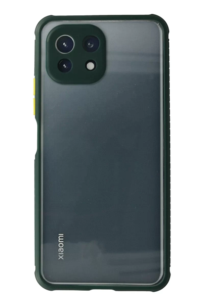 Xiaomi Mİ 11 Lite Kılıf Miami Şeffaf Silikon - Koyu Yeşil