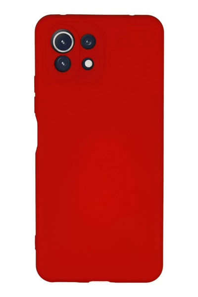 Xiaomi Mİ 11 Lite Kılıf Nano içi Kadife Silikon - Kırmızı