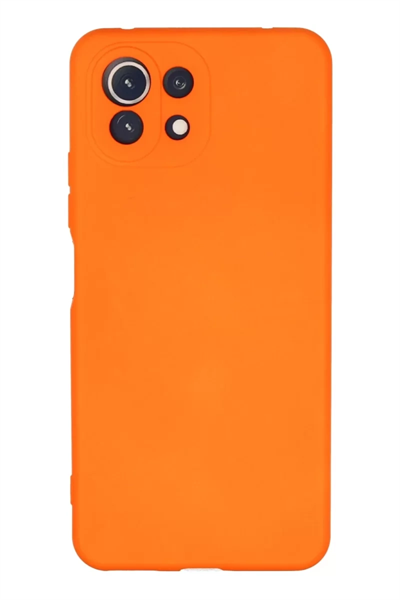 Xiaomi Mİ 11 Lite Kılıf Nano içi Kadife Silikon - Turuncu