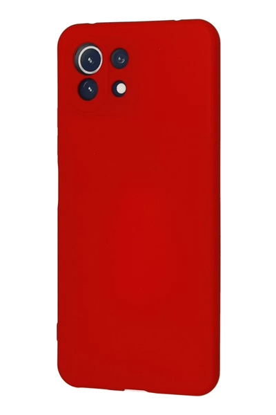 Xiaomi Mİ 11 Lite Kılıf Nano içi Kadife Silikon - Kırmızı