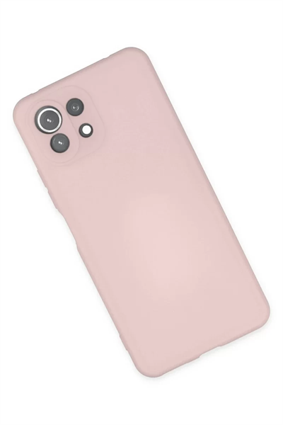 Xiaomi Mİ 11 Lite Kılıf Nano içi Kadife Silikon - Pudra