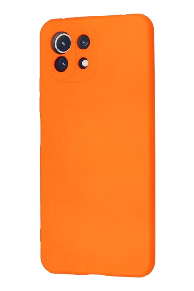 Xiaomi Mİ 11 Lite Kılıf Nano içi Kadife Silikon - Turuncu