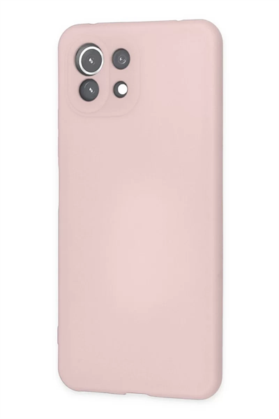 Xiaomi Mİ 11 Lite Kılıf Nano içi Kadife Silikon - Pudra