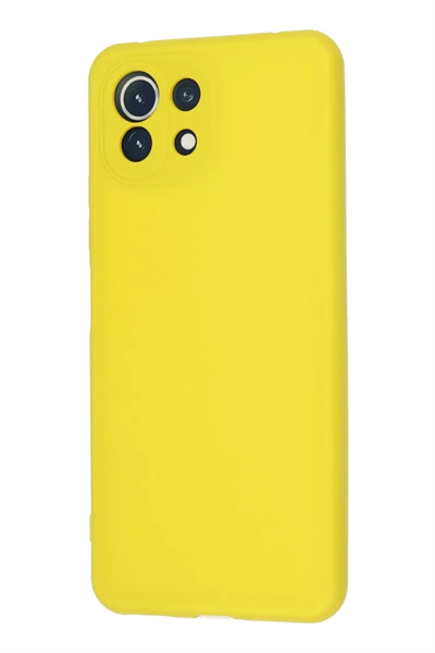 Xiaomi Mİ 11 Lite Kılıf Nano içi Kadife Silikon - Sarı
