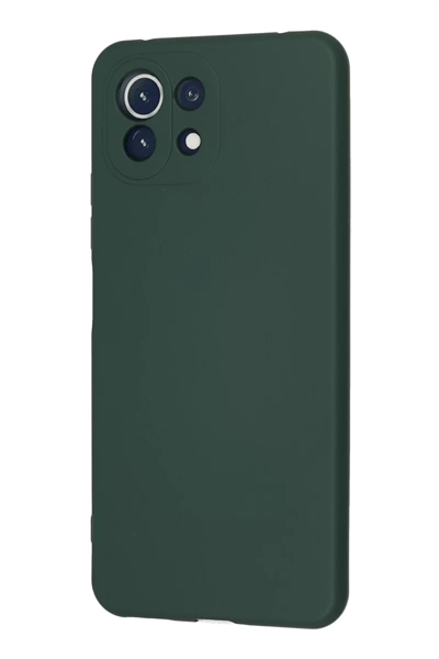 Xiaomi Mİ 11 Lite Kılıf Nano içi Kadife Silikon - Koyu Yeşil