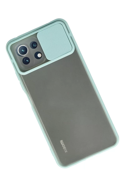 Xiaomi Mİ 11 Lite Kılıf Palm Buzlu Kamera Sürgülü Silikon - Turkuaz