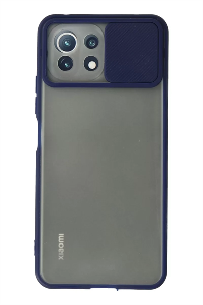 Xiaomi Mİ 11 Lite Kılıf Palm Buzlu Kamera Sürgülü Silikon - Lacivert