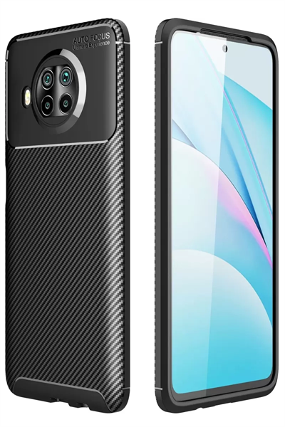 Xiaomi Mi 10T Lite Kılıf Auto Focus Karbon Kapak - Siyah