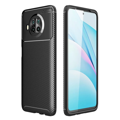 Xiaomi Mi 10T Lite Kılıf Auto Focus Karbon Kapak - Siyah