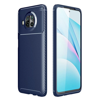 Xiaomi Mi 10T Lite Kılıf Auto Focus Karbon Kapak - Lacivert