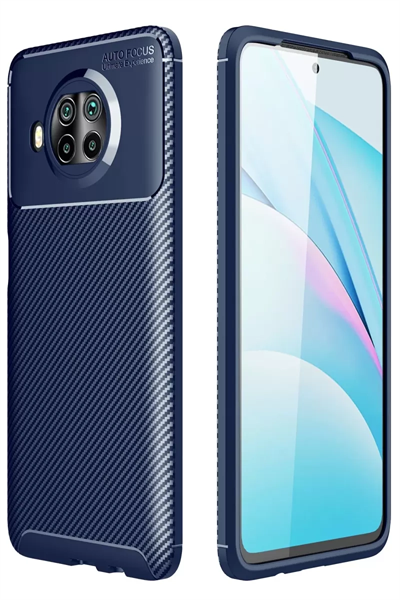 Xiaomi Mi 10T Lite Kılıf Auto Focus Karbon Kapak - Lacivert