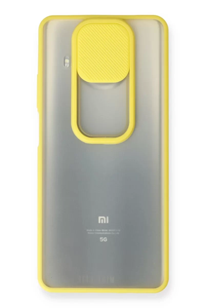 Xiaomi Mi 10T Lite Kılıf Palm Buzlu Kamera Sürgülü Silikon - Sarı